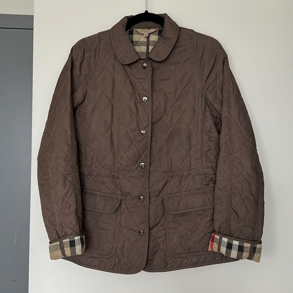 Burberry Jackets & Blazers - Burberry Brown & Nova Check Quilted Coat Size Small